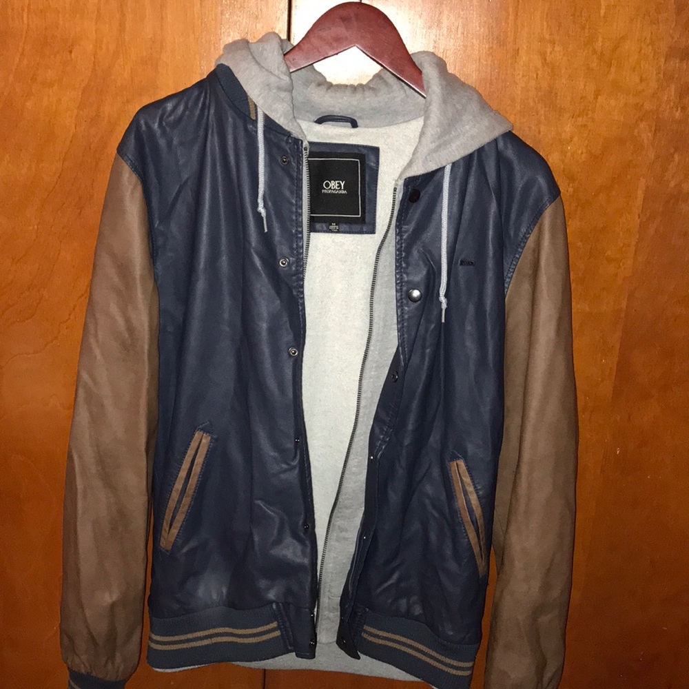 Obey Varsity Bomber Jacket with Hood